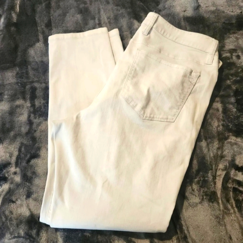 TOMMY BAHAMA WHITE ELLA TWILL HIGH RISE ANKLE JEANS SIZE 12